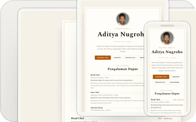 Pratinjau template Menu