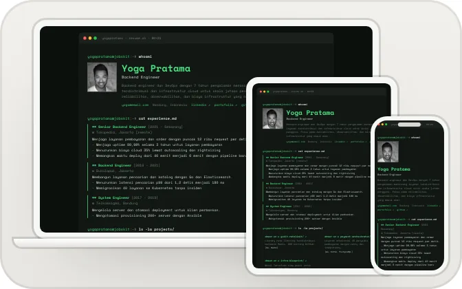 Pratinjau template Terminal